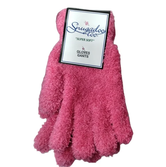 Checkered Plaid Pink Infinity Scarf and Gloves New - Picture 3 of 5